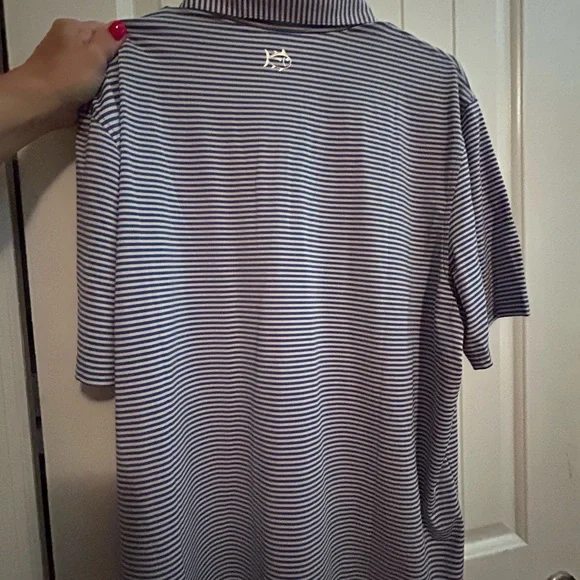 Southern tide - XL- Men's Striped Polo Shirt - Blue and White - Picture 4 of 5